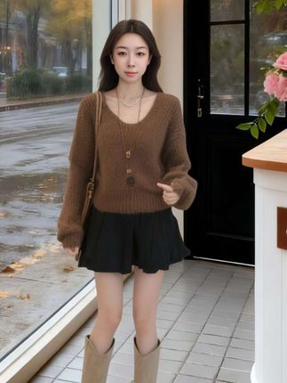 姐妹们,这套衣服简直太美了!它采用的是针织毛衣加半身短裙的设计,上身效果超级赞,既显瘦又百搭,还特别显年轻,而且还是二零二四年的秋季新款哦!面料超舒服,穿上身暖洋洋的,非常适合秋天穿。喜欢这种风格的朋友们千万不要错过,赶紧点击下方链接购买吧#创作灵感#穿搭分享 #女装穿搭 #好物推荐🔥 @DOU+上热门
