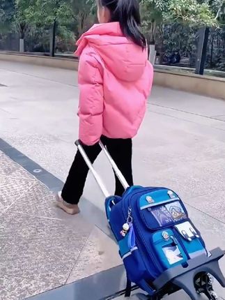 #小学生爬楼拉杆书包#小学生爬楼手拉杆书包#学生双肩包