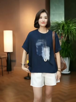 #品质女装#夏季穿搭 #T恤#休闲减龄穿搭 #显瘦穿搭