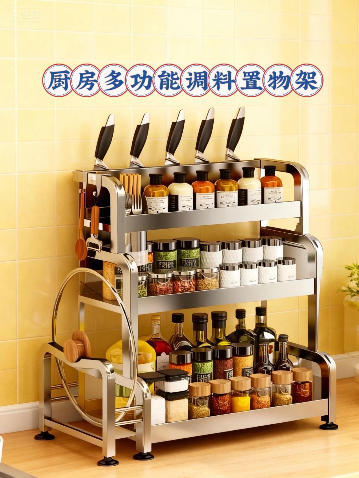 #收纳整理 #厨房置物架 #置物架推荐 #调料置物架 #结实耐用