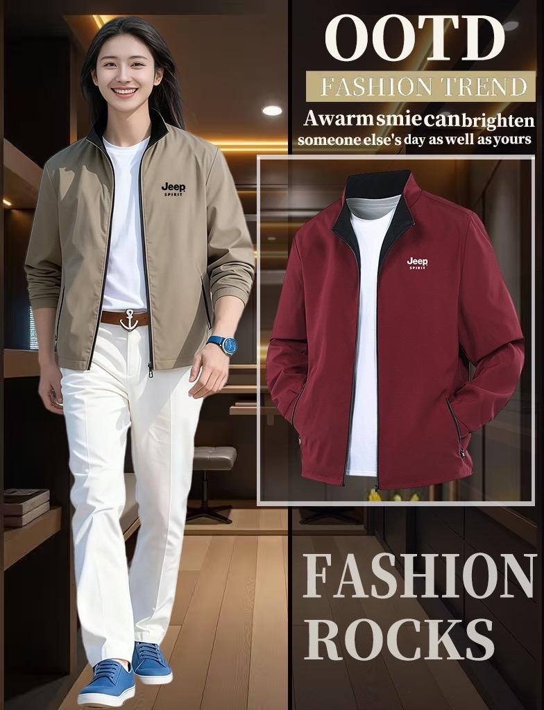 #品质男装 #夹克外套 #商务休闲 #秋冬新品 #男士外套 秋冬季男士休闲夹克外套。优质五防面料。透气舒适不掉色!