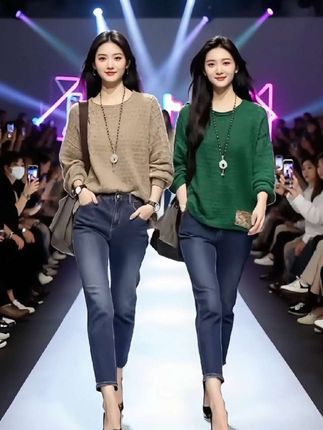 2025春秋季新款时尚针织衫毛衣爆款长袖大码女装减龄洋气上衣#随意搭配 #女装穿搭 #穿出高级感 #减龄气质 #大码女装