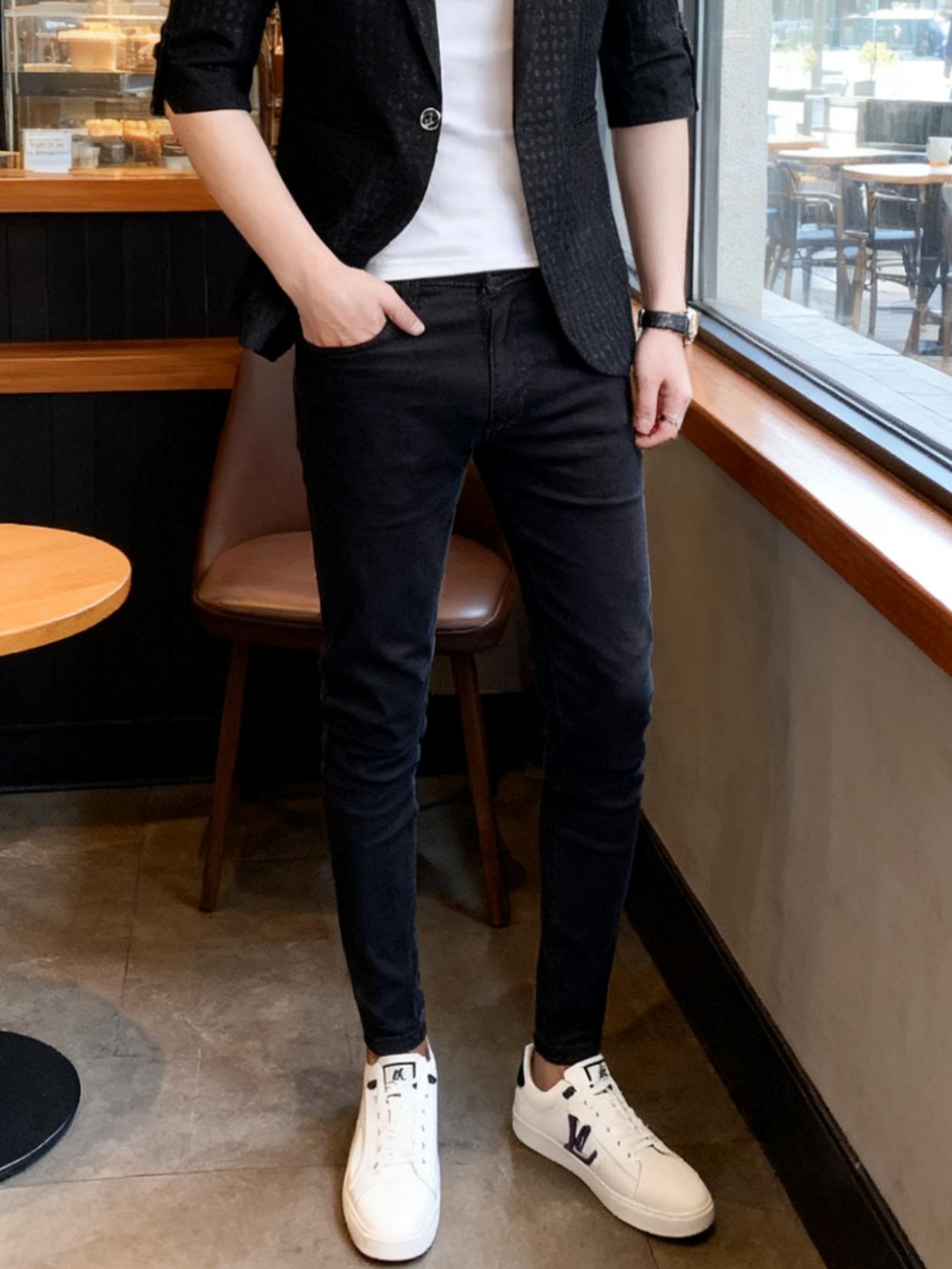 #牛仔裤 #九分裤#小脚裤#潮男必备#潮流穿搭