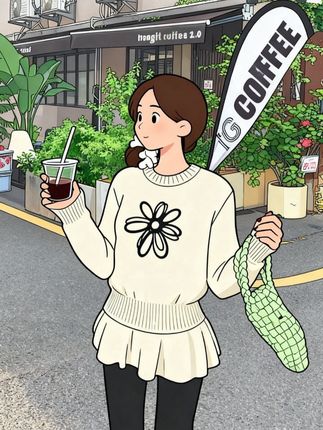 休闲感印花慵懒风宽松毛衣#气质穿搭 #洋气减龄 #休闲减龄穿搭 #显瘦穿搭 #慵懒风穿搭