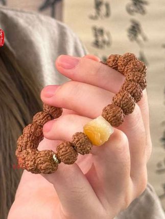 #文玩爱好者 #盘串 #文玩手串 #精品文玩 #文玩 佛手金刚菩提醒狮 菩提根渐变单圈文玩手串 男女款通用