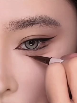 新手手残党用极细丝滑的#眼线笔 画眼线不就有手就会#眼妆教程 #眼线教程 #新手化妆教程 #妆教