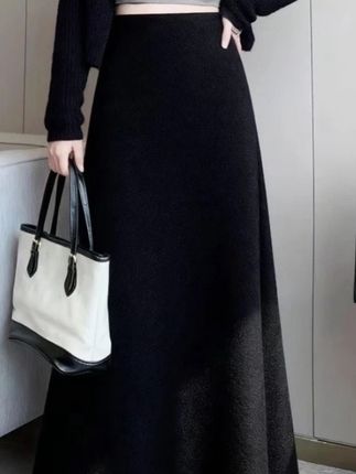 2025秋冬新款法式糯米绒A摆半身裙垂感毛呢长裙子 006#女装 #懒人必备 #高级感穿搭 #穿出自己的风格自信 #连衣裙女裙子