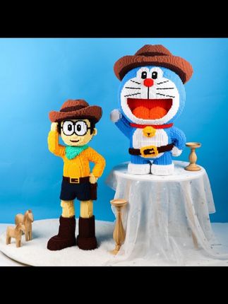 正版授权超大牛仔哆啦猫高难度成人积木拼装儿童玩具颗粒拼搭摆件#动手动脑 #亲子 #玩具 #礼物推荐 #亲子玩具