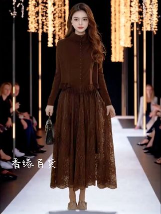 秋冬季时尚女神修身洋气宽松气质百搭显瘦减龄连衣裙两件套#气质女神穿搭# 高端大气# 今年最流行穿搭#秋冬穿搭。