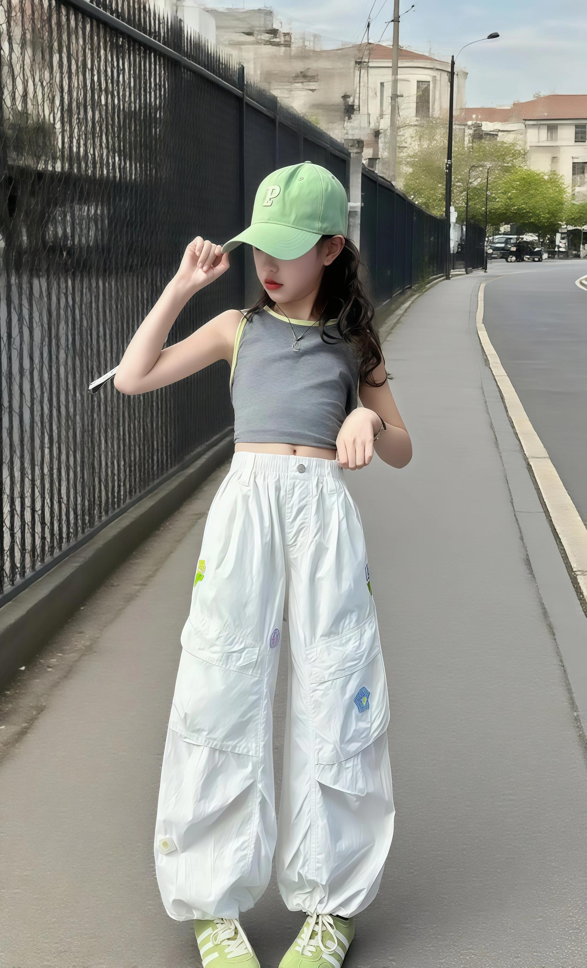 女童洋气秀花休闲工装裤。#和朋友的秋季同频穿搭 #百搭裤子 #一周穿搭潮裤 #谁穿谁好看 #工装裤穿搭 @抖加🔥上热门🔥dou+🔥热点宝