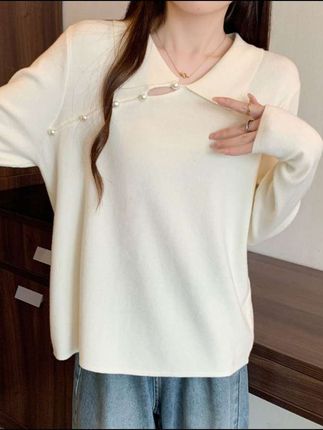 #大码女装 胖mm新中式针织衫2025秋季新款设计感小众打底毛衣69228#小众 #新款