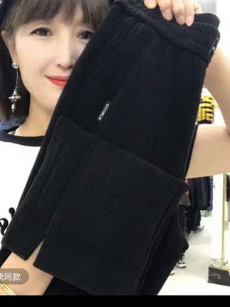 新款春秋直筒裤女新款雪尼绒宽松高腰阔腿裤加厚高腰中老年女裤#视频同款#秋季女裤雪尼绒直筒裤#时尚穿搭