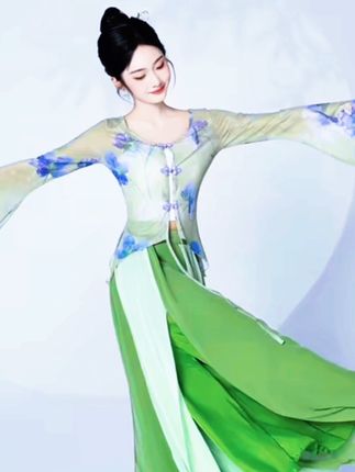 善然堂新款古典舞舞蹈服女飘逸身韵纱衣练功服中国舞演出服装上衣 #谁穿谁好看系列 #创作者中心 #创作灵感 #优雅气质 #舞蹈服
