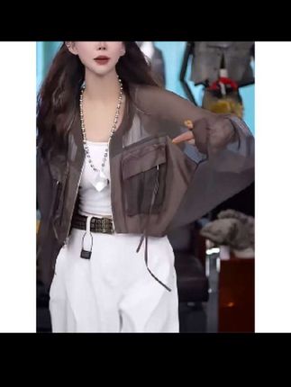 法式小众设计感运动短款防晒衣女夏季2025新款透气外穿防晒服外套#爆款热卖中#面料柔软舒适#谁穿谁好看#夏季新款#防晒衣