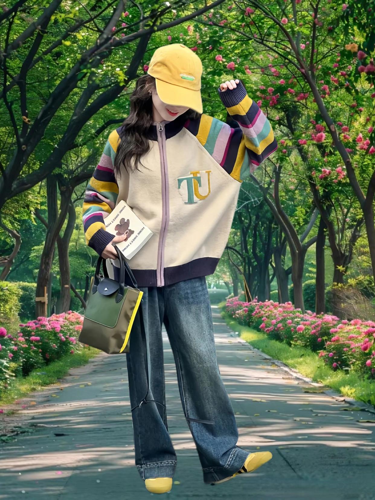 女童针织毛衣开衫外套牛仔裤套装2025新款中大儿童时髦洋气两件套#高品质童装 #面料柔软舒适 #秋装穿搭 #谁穿谁好看 #中大童搭配