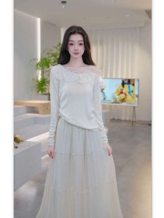 Basic House/百家好新款百搭减龄针织衫 B1405B51992#裙子 #女装穿搭 #甜美穿搭 #连衣裙分享
