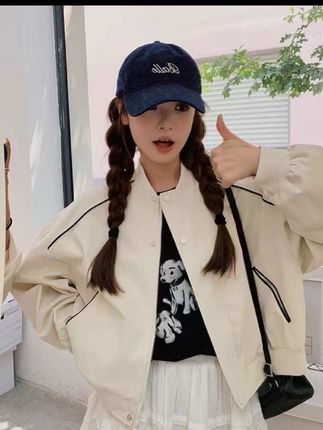 休闲棒球服外套女装品质秋季设计感时尚宽松百搭夹克女外套
