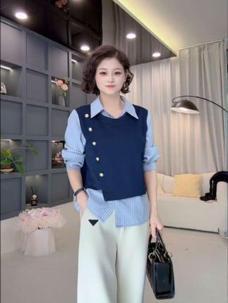 时尚女装假两件上衣#品质女装#时尚洋气#洋气减龄#休闲穿搭 #穿出自己的风格