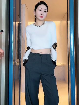 2025新品羊毛混纺简约通勤高腰直筒显瘦休闲裤#高级感穿搭 #强烈推荐 #女神穿搭 #我又心动了 #品味穿搭