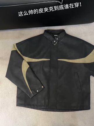 这么帅的皮夹克到底谁在穿#皮夹克 #ootd穿搭分享 #微胖穿搭
