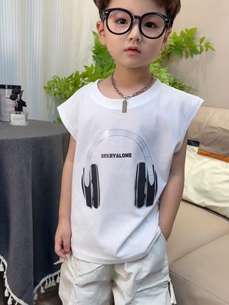 最小码八块九的背心,真的好潮好酷呀#童装#夏日穿搭#男孩子也要有衣品 #高品质童装