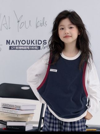 #早秋新款 #假两件T恤 #黄金棉 #透气舒适 #好穿又好搭