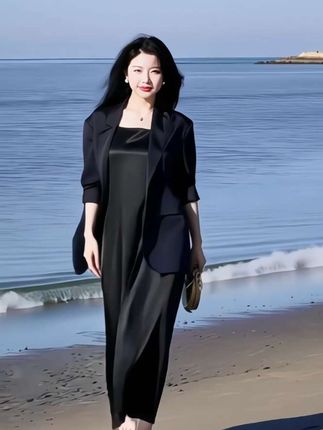 #高级感穿搭 #夏季西装外套 #吊带连衣裙