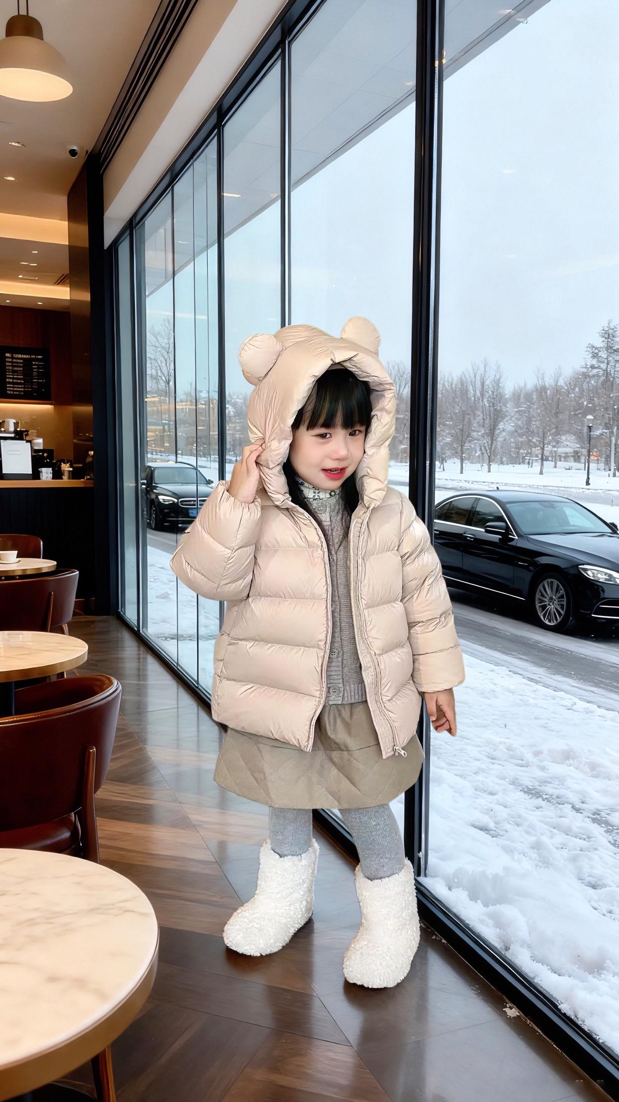 韩版女童小熊保暖棉服外套针织开衫半身裙套装#秋冬穿搭 #女童穿搭 #韩系穿搭 #冬季必备 #高品质童装 @抖加🔥上热门🔥dou+🔥热点宝