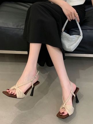 法式方头细跟凉鞋女2025夏新款绝美蝴蝶结高跟露趾性感外穿半拖鞋#夏季凉鞋 #穿出高级感 #女鞋分享 #美鞋控 #无限回购的宝藏单品