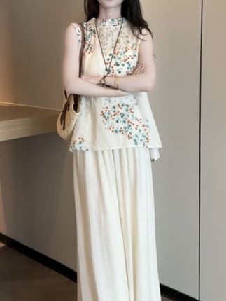 2025年夏季新款苎麻无袖新中式防晒夏上新套装#夏季穿搭 #夏日穿搭 #好看#中式#上衣穿搭