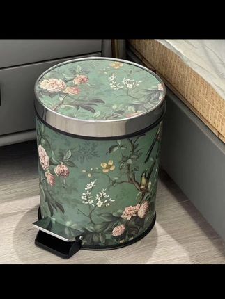 【油画花卉带盖脚踏垃圾桶】带提手内胆大容量复古客厅加厚垃圾桶#好物推荐🔥 #居家好物 #懒人必备 #装饰品 #厨房好物