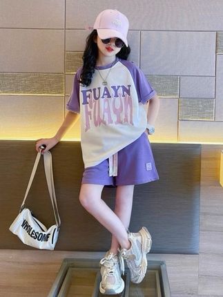 女童套装夏季2025新款儿童夏装洋气时髦大童女孩运动夏款短袖 #运动套装 #高品质童装 #夏季穿搭 #萌娃穿搭 #甜美穿搭