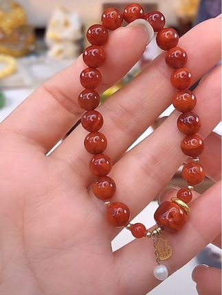 #玉石魅力 #南红手串 #南红玛瑙手串 #南红18k金手链 #本命年手链