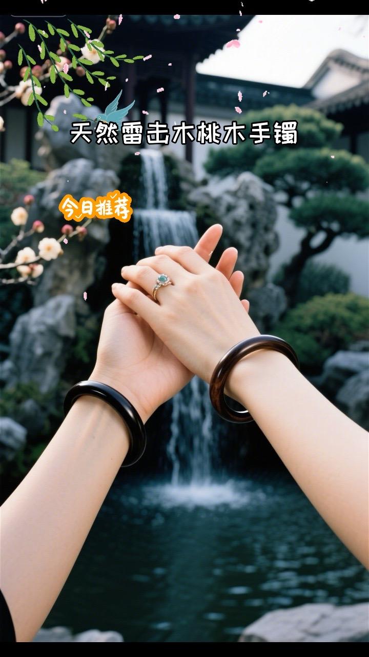 天然雷击木桃木手镯#时尚配饰 #桃木手镯#心动的感觉 #手镯推荐 #爱了爱了