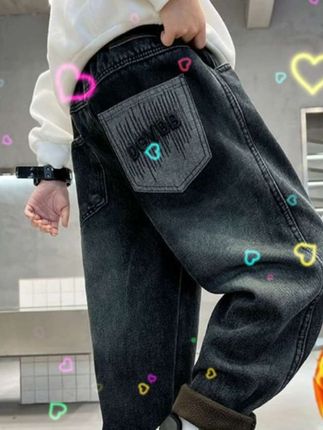 #好物分享 男童加绒裤子一体绒牛仔裤中大童秋冬季加厚儿童棉裤保暖裤潮童装