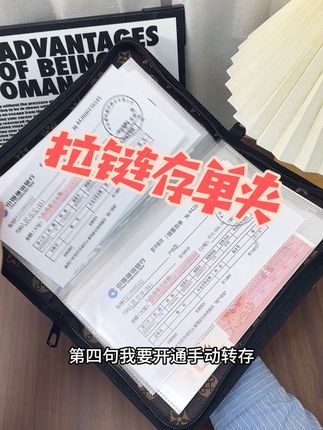 密码锁拉链存单夹,大小存单票据一本收纳#存单 #存单夹 #存单收纳本 #存钱 #定期存款
