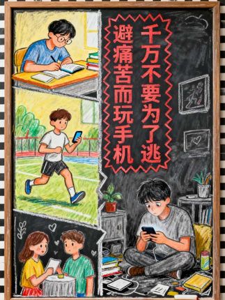 不要为了逃避痛苦而玩手机 #认知#思考#手机