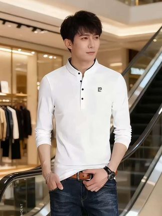 #男士长袖t恤 #男装搭配 #面料柔软舒适 #内搭外穿都好看 #休闲商务男装