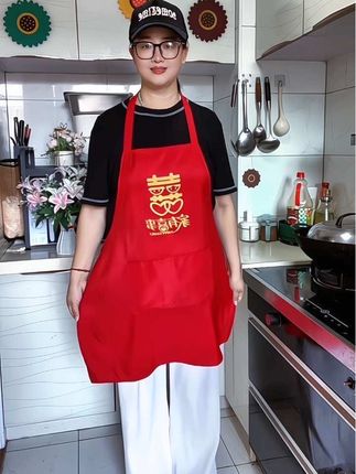 #围裙 #防尘防油污#红色喜庆又好看 #婚宴围裙定制 #喜庆用品 @巨量千川 @DOU+小助手