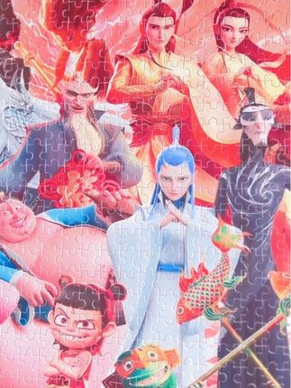 这是我用3天拼完的哪吒1000片拼图#拼图 #木质拼图 #哪吒拼图