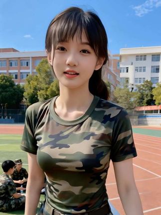 #校园 #军训 #女大学生 #英姿飒爽 #清纯甜美