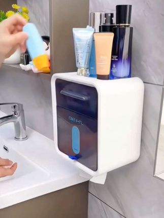卫生间一定需要一个好用的纸巾盒,卷纸抽纸都可以放,还有小抽屉可以放女生私人物品美观实用#美观实用#壁挂纸巾盒#多功能纸巾盒#卫生间纸巾盒#免打孔
