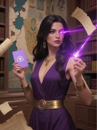 🌜荷鲁斯之眼🌛AI数字人TATA🌖时空图书馆🌒 在无尽旋转的经卷迷宫中,占卜师TATA左眼绽放紫芒,扫描着千年古卷。当星辰的方位在彩窗投下第七重密码,TATA指尖划过发光的象形文,紫瞳解锁壁画星座谜题,万千经卷聚为光涡。纸牌皇后诞生刹那,极光映亮她手中的答案。  #塔罗牌#荷鲁斯之眼#AI数字人TATA#内容由ai生成 #AR解读