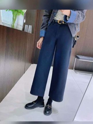 #秋冬都市硬核穿搭  IMFLY金小金自制女装 休闲裤DYK2856秋冬静奢风气质阔腿九分裤#春秋穿搭 #简约穿搭 #简约大气 #美搭尽显女神范