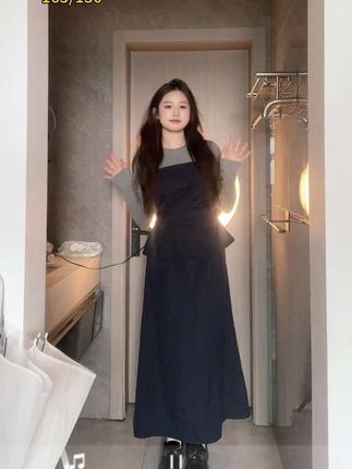 #穿搭穿搭 #裙子长版连衣裙 #显瘦搭配 #苹果型身材 #今日穿搭