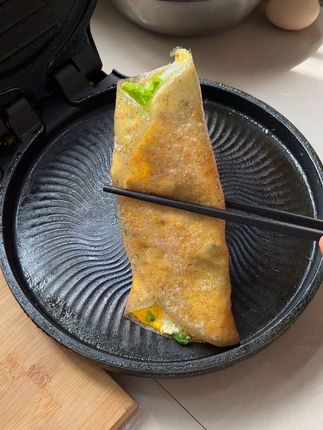 三分钟搞定的粗粮全麦卷饼,一张饼还不到一块钱,做法简单还好吃#卷饼#粗粮#早餐
