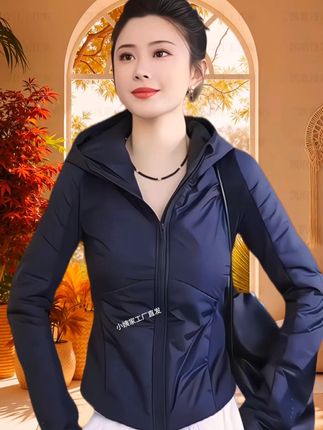 秋冬轻薄夹棉收腰显瘦连帽小棉袄 #时髦穿搭 #收腰显瘦 #连帽外套 #轻薄夹棉 #潮流时尚穿搭