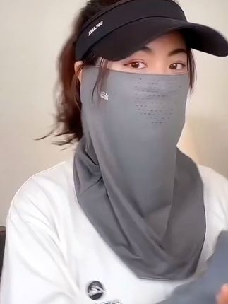 防晒面罩面纱口罩男女款全脸防紫外线护颈脖冰丝遮脸脖子夏天骑车#春夏出游美不怕晒 #风格由心舒适由你 #透气防晒口罩推荐