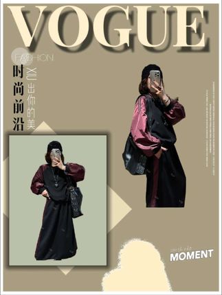 YDFSTUDIO小众【休闲主义】欧货高品撞色拼接设计上衣+半身裙套装