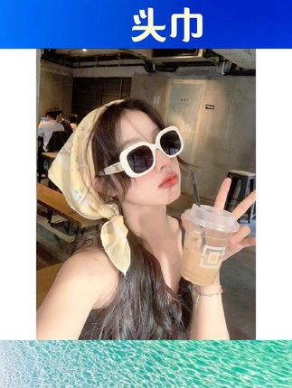 馨帮帮 甜美可爱碎花包头巾拍照小方巾田园风百搭绑发发带丝巾女#丝巾 #饰品 #首饰 #饰品好物 #饰品搭配